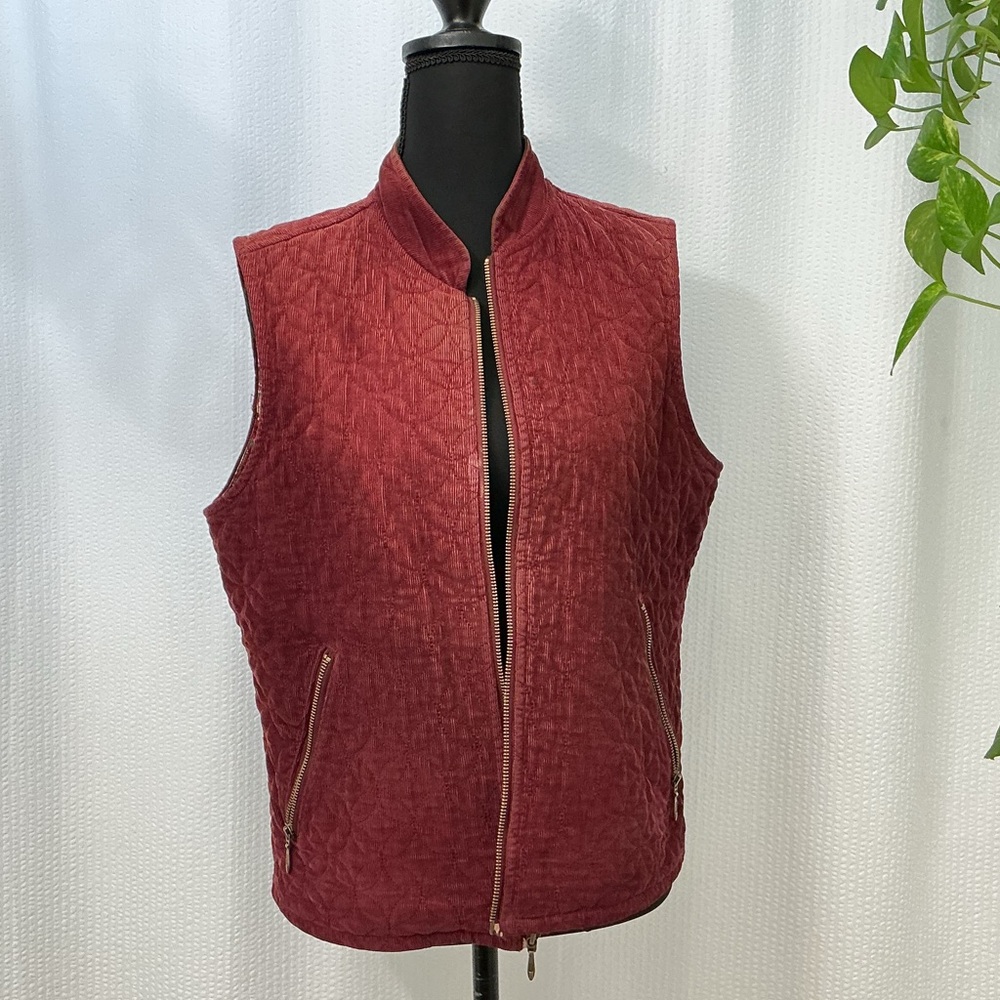 Eddie Bauer Floral Red Vest
